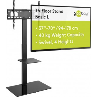 Goobay 58526 TV Floor Stand Basic (Size L), Black Goobay 58526 TV Floor Stand Basic (Size L), Black