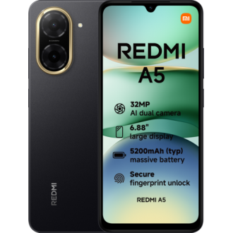 Xiaomi Redmi A5 (Midnight Black) Dual SIM 6.88 IPS LCD 720x1640/1.8GHz&1.6GHz/64GB/3GB RAM/Android 15/microSDXC/WiFi,BT/4G,MZB0J