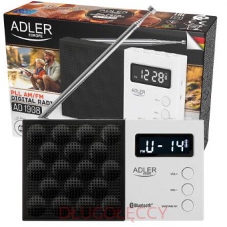 Adler | Digital Radio - PLL AM/FM | AD 1908 | Alarm function | White/Black