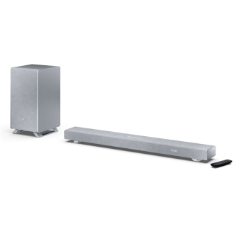 Sharp HT-SBW53121(SL) Q 3.1.2 Dolby Atmos/ DTS:X Soundbar with Wireless Subwoofer, Silver | Sharp
