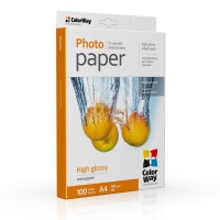 ColorWay High Glossy Photo Paper, 180g/m, A4, 100pcs.