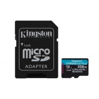 KINGSTON 256GB UHS-I microSD Memory Card with SD Adapter (Class 10, U3, V30)