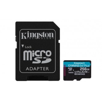 KINGSTON 256GB UHS-I microSD Memory Card with SD Adapter (Class 10, U3, V30)