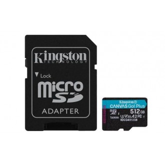 KINGSTON 512GB UHS-I microSD Memory Card with SD Adapter (Class 10, U3, V30)
