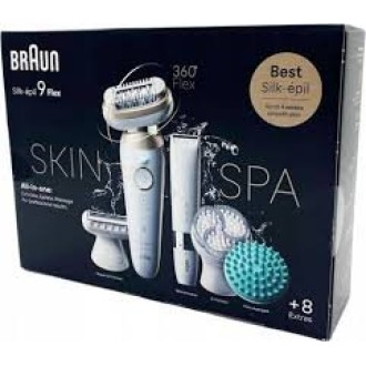 Braun Silk- pil 9 Flex SkinSpa SES9-481 3D Epilator, Wet & Dry, White/Gold