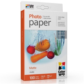 ColorWay Matte Photo Paper, 100 sheets, 10x15, 190 g/m ColorWay Matte Photo Paper, 100 sheets, 10x15, 190 g/m