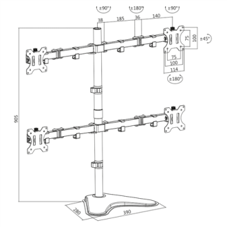 Logilink BP0046 Quad Monitor Desk Stand 13 Logilink BP0046 Quad Monitor Desk Stand 13