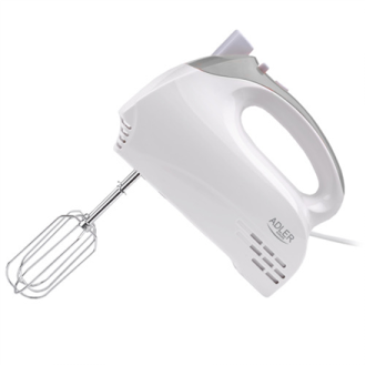 Adler AD 4201 g White, Hand mixer, 300 W, Number of speeds 5, Shaft material Stainless steel, Adler AD 4201 g White, Hand mixer, 300 W, Number of speeds 5, Shaft material Stainless steel,