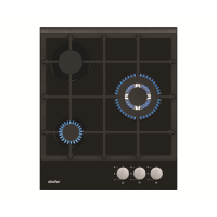 Simfer Hob H4.305.HGSSP Gas, Number of burners/cooking zones 3, Rotary painted inox knobs, Black, Simfer Hob H4.305.HGSSP Gas, Number of burners/cooking zones 3, Rotary painted inox knobs, Black,