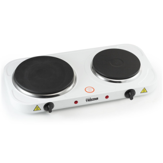 Tristar Free standing table hob KP-6245 Number of burners/cooking zones 2, Rotary, White, Hot plate, Electric Tristar Free standing table hob KP-6245 Number of burners/cooking zones 2, Rotary, White, Hot plate, Electric