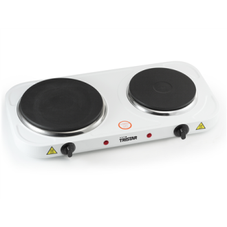 Tristar Free standing table hob KP-6245 Number of burners/cooking zones 2, Rotary, White, Hot plate, Electric Tristar Free standing table hob KP-6245 Number of burners/cooking zones 2, Rotary, White, Hot plate, Electric