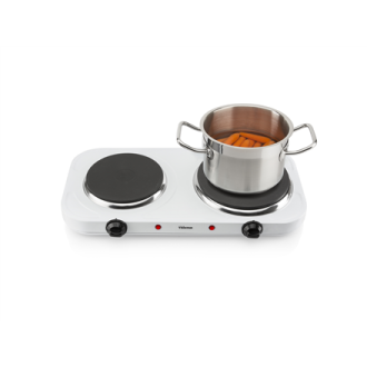 Tristar Free standing table hob KP-6245 Number of burners/cooking zones 2, Rotary, White, Hot plate, Electric Tristar Free standing table hob KP-6245 Number of burners/cooking zones 2, Rotary, White, Hot plate, Electric