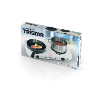 Tristar Free standing table hob KP-6245 Number of burners/cooking zones 2, Rotary, White, Hot plate, Electric Tristar Free standing table hob KP-6245 Number of burners/cooking zones 2, Rotary, White, Hot plate, Electric