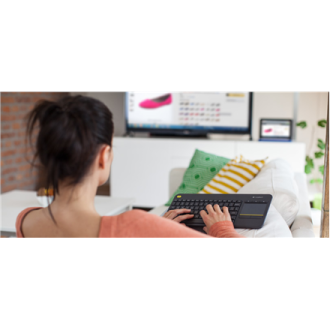 Logitech K400 Plus Wireless Touch Keyboard, Wireless, Keyboard layout QWERTY, USB port, Wireless connection Logitech 2.4 GHz Wir Logitech K400 Plus Wireless Touch Keyboard, Wireless, Keyboard layout QWERTY, USB port, Wireless connection Logitech 2.4 GHz Wir