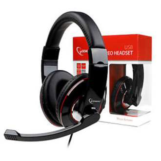 Gembird MHS-U-001 USB headphones USB, Glossy black, Built-in microphone Gembird MHS-U-001 USB headphones USB, Glossy black, Built-in microphone