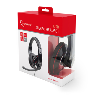 Gembird MHS-U-001 USB headphones USB, Glossy black, Built-in microphone Gembird MHS-U-001 USB headphones USB, Glossy black, Built-in microphone
