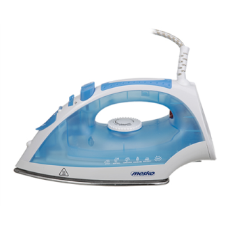 Iron Mesko MS 5023 Blue/White, 2200 W, With cord, Anti-scale system, Vertical steam function Iron Mesko MS 5023 Blue/White, 2200 W, With cord, Anti-scale system, Vertical steam function