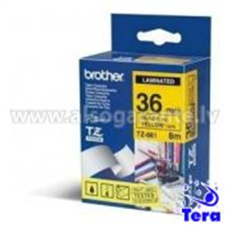 Brother TZe-661 Laminated Tape Black on Yellow, TZe, 8 m, 3.6 cm Brother TZe-661 Laminated Tape Black on Yellow, TZe, 8 m, 3.6 cm