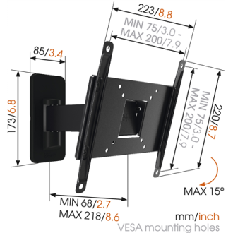 Vogels Wall mount, MA2030-A1, 19-40 Vogels Wall mount, MA2030-A1, 19-40