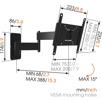 Vogels Wall mount, MA2040-A1, 19-40 Vogels Wall mount, MA2040-A1, 19-40