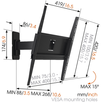 Vogels Wall mount, MA3030-A1, Full motion, 32-55 Vogels Wall mount, MA3030-A1, Full motion, 32-55