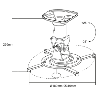 Logilink BP0003 Projector mount, ceiling, universal, 220 mm, white Logilink BP0003 Projector mount, ceiling, universal, 220 mm, white