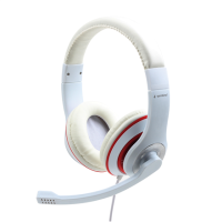 Gembird Stereo Headset MHS 03 WTRD White with Red Ring, Headset Gembird Stereo Headset MHS 03 WTRD White with Red Ring, Headset