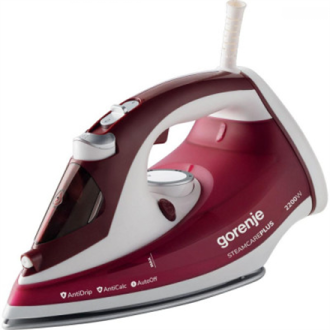 Gorenje Steam Iron SIH3000RBC Steam Iron, 3000 W, Water tank capacity 350 ml, Continuous steam 40 g/min, Red/White Gorenje Steam Iron SIH3000RBC Steam Iron, 3000 W, Water tank capacity 350 ml, Continuous steam 40 g/min, Red/White