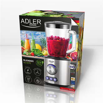 Adler Blender AD 4078 Tabletop, 1700 W, Jar material Glass, Jar capacity 1.5 L, Ice crushing, Stainless steel Adler Blender AD 4078 Tabletop, 1700 W, Jar material Glass, Jar capacity 1.5 L, Ice crushing, Stainless steel
