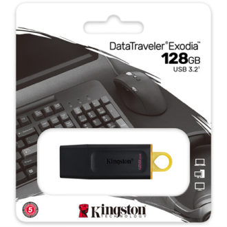 Kingston DataTraveler Exodia 128 GB, USB 3.2, Black Kingston DataTraveler Exodia 128 GB, USB 3.2, Black