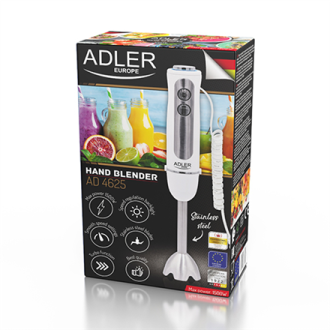 Adler AD 4625w Hand Blender, 1500 W, Number of speeds 5, Turbo mode, White Adler AD 4625w Hand Blender, 1500 W, Number of speeds 5, Turbo mode, White