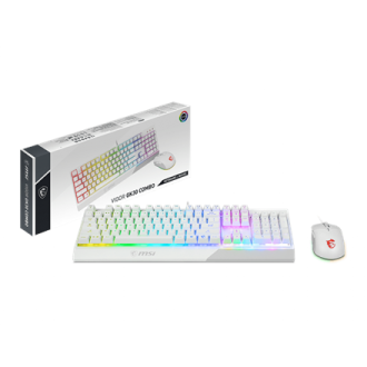 MSI Vigor GK30 COMBO WHITE Keyboard and Mouse Set, Wired, Mouse included, US, White MSI Vigor GK30 COMBO WHITE Keyboard and Mouse Set, Wired, Mouse included, US, White