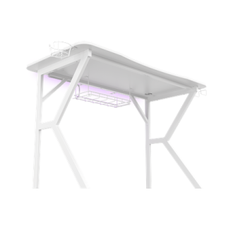 Genesis Gaming Desk Holm 320 RGB Headphone holder, Cup holder, Gamepad holder, Monitor shelf, Organizer cables, White Genesis Gaming Desk Holm 320 RGB Headphone holder, Cup holder, Gamepad holder, Monitor shelf, Organizer cables, White