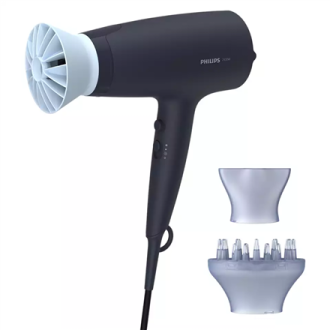 Philips Hair Dryer BHD360/20 2100 W, Number of temperature settings 6, Ionic function, Diffuser nozzle, Black/Blue Philips Hair Dryer BHD360/20 2100 W, Number of temperature settings 6, Ionic function, Diffuser nozzle, Black/Blue