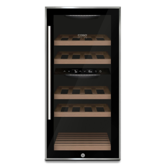 Caso Wine cooler WineComfort 24 Energy efficiency class G, Bottles capacity 24 bottles, Cooling type Compressor technology, Blac Caso Wine cooler WineComfort 24 Energy efficiency class G, Bottles capacity 24 bottles, Cooling type Compressor technology, Blac