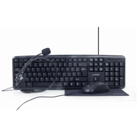 Gembird 4-in-1 Multimedia office set KBS-UO4-01 Keyboard, Mouse, Pad and Headset Set, Wired, Mouse included, US, Black Gembird 4-in-1 Multimedia office set KBS-UO4-01 Keyboard, Mouse, Pad and Headset Set, Wired, Mouse included, US, Black