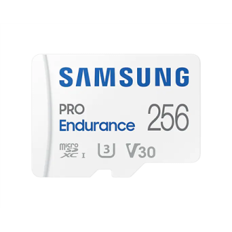 Samsung PRO Endurance MB-MJ256KA/EU 256 GB, MicroSD Memory Card, Flash memory class U3, V30, Class 10, SD adapter Samsung PRO Endurance MB-MJ256KA/EU 256 GB, MicroSD Memory Card, Flash memory class U3, V30, Class 10, SD adapter
