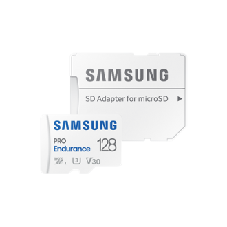 Samsung PRO Endurance MB-MJ128KA/EU 128 GB, MicroSD Memory Card, Flash memory class U3, V30, Class 10, SD adapter Samsung PRO Endurance MB-MJ128KA/EU 128 GB, MicroSD Memory Card, Flash memory class U3, V30, Class 10, SD adapter