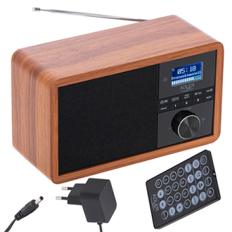 Adler Radio DAB+ Bluetooth AD 1184 Display LCD, Black/Brown, Alarm function Adler Radio DAB+ Bluetooth AD 1184 Display LCD, Black/Brown, Alarm function