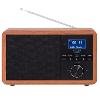 Adler Radio DAB+ Bluetooth AD 1184 Display LCD, Black/Brown, Alarm function Adler Radio DAB+ Bluetooth AD 1184 Display LCD, Black/Brown, Alarm function