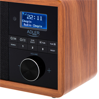 Adler Radio DAB+ Bluetooth AD 1184 Display LCD, Black/Brown, Alarm function Adler Radio DAB+ Bluetooth AD 1184 Display LCD, Black/Brown, Alarm function