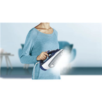 TEFAL FV2838E0 Steam Iron, 2400 W, Water tank capacity 270 ml, Continuous steam 40 g/min, Blue/White TEFAL FV2838E0 Steam Iron, 2400 W, Water tank capacity 270 ml, Continuous steam 40 g/min, Blue/White