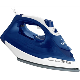 TEFAL FV2838E0 Steam Iron, 2400 W, Water tank capacity 270 ml, Continuous steam 40 g/min, Blue/White TEFAL FV2838E0 Steam Iron, 2400 W, Water tank capacity 270 ml, Continuous steam 40 g/min, Blue/White