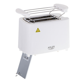 Adler Toaster AD 3223 Power 750 W, Number of slots 2, Housing material Plastic, White