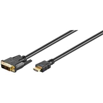 Goobay DVI-D/HDMI cable, gold-plated HDMI to DVI-D, 2 m Goobay DVI-D/HDMI cable, gold-plated HDMI to DVI-D, 2 m