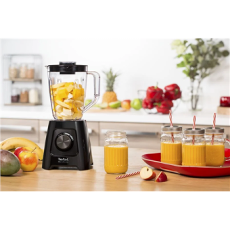 TEFAL Blender BL420838 BlendForce Tabletop, 600 W, Jar material Plastic, Jar capacity 1.25 L, Ice crushing, Black TEFAL Blender BL420838 BlendForce Tabletop, 600 W, Jar material Plastic, Jar capacity 1.25 L, Ice crushing, Black