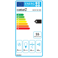 CATA Hood GCX 53 SD Canopy, Energy efficiency class A, Width 53 cm, 750 m /h, Touch Control, LED, Stainless steel/Gray glass CATA Hood GCX 53 SD Canopy, Energy efficiency class A, Width 53 cm, 750 m /h, Touch Control, LED, Stainless steel/Gray glass