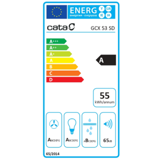 CATA Hood GCX 53 SD Canopy, Energy efficiency class A, Width 53 cm, 750 m /h, Touch Control, LED, Stainless steel/Gray glass CATA Hood GCX 53 SD Canopy, Energy efficiency class A, Width 53 cm, 750 m /h, Touch Control, LED, Stainless steel/Gray glass