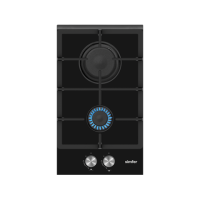 Simfer Hob H3.201.TGRSP Gas on glass, Number of burners/cooking zones 2, Mechanical, Inox/Black