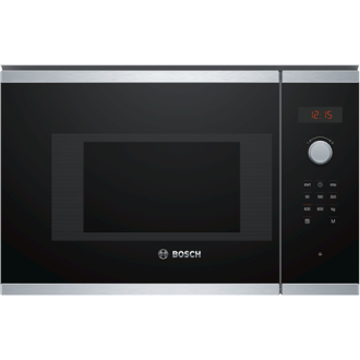 Bosch Microwave Oven BFL523MS0 20 L, Retractable, Rotary knob, Touch Control, 800 W, Stainless steel/ black, Built-in, Defrost f Bosch Microwave Oven BFL523MS0 20 L, Retractable, Rotary knob, Touch Control, 800 W, Stainless steel/ black, Built-in, Defrost f